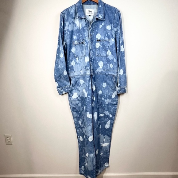 NWT Lee Vintage Modern Union-Alls Coveralls Jumpsuit Denim Splatter XL - Picture 2 of 12